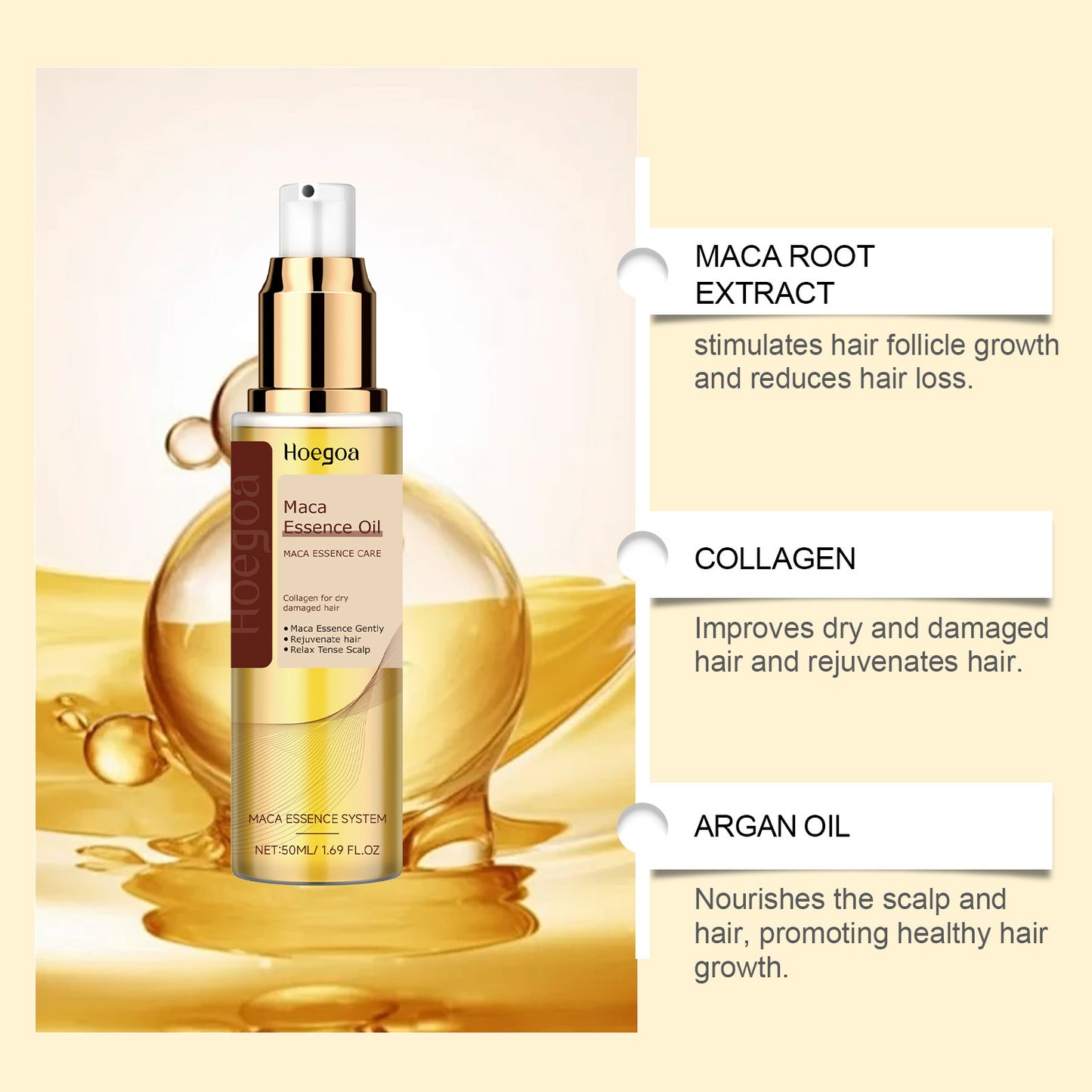 Pure Argan Oil Hair Essential Oil Preventing Hair Loss Nourishing Smoothing Dry Frizzy Multi-functional Argan Hair Care Product