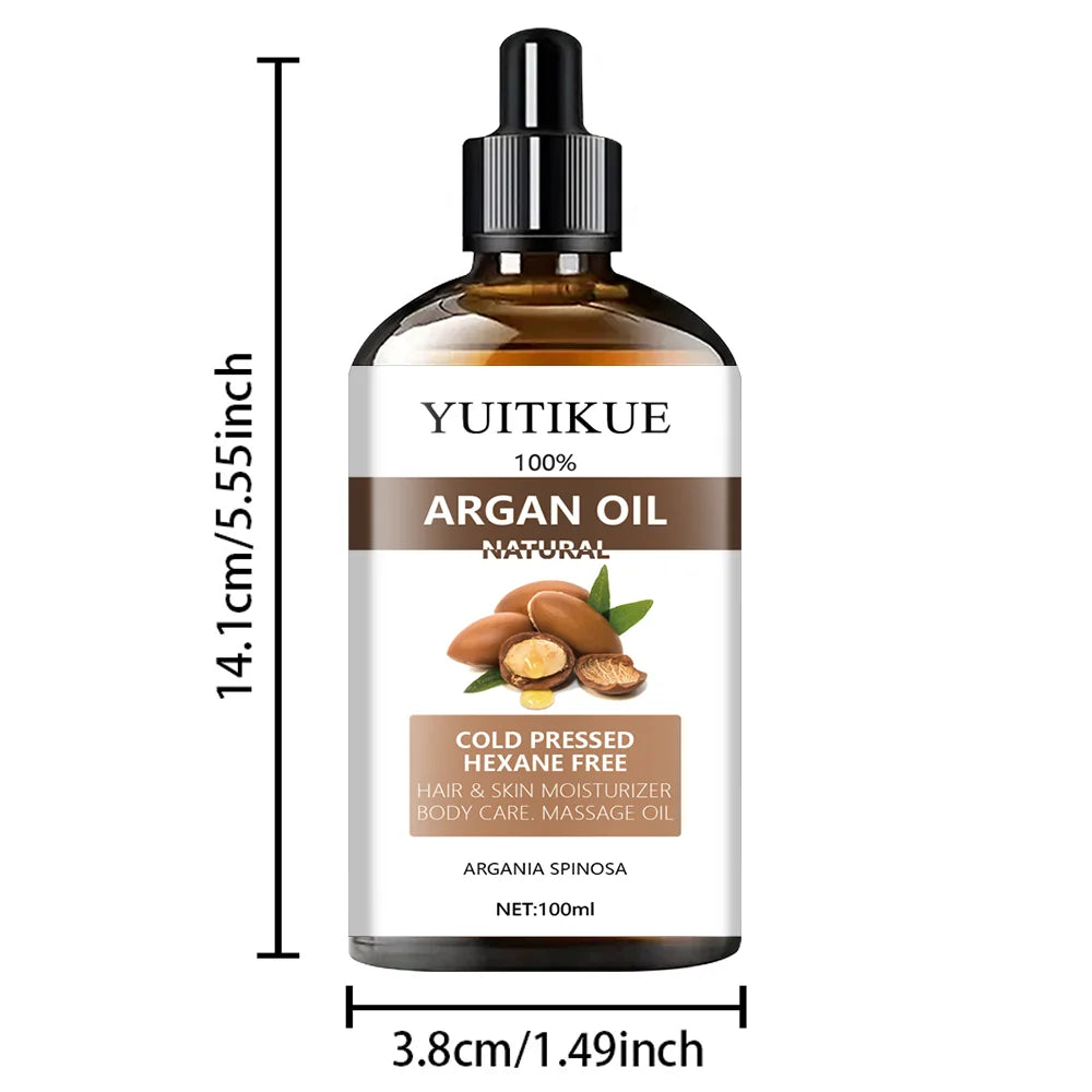 Siero all'Olio di Argan Marocchino 100% Puro – Trattamento Multifunzione per Capelli, Viso e Corpo