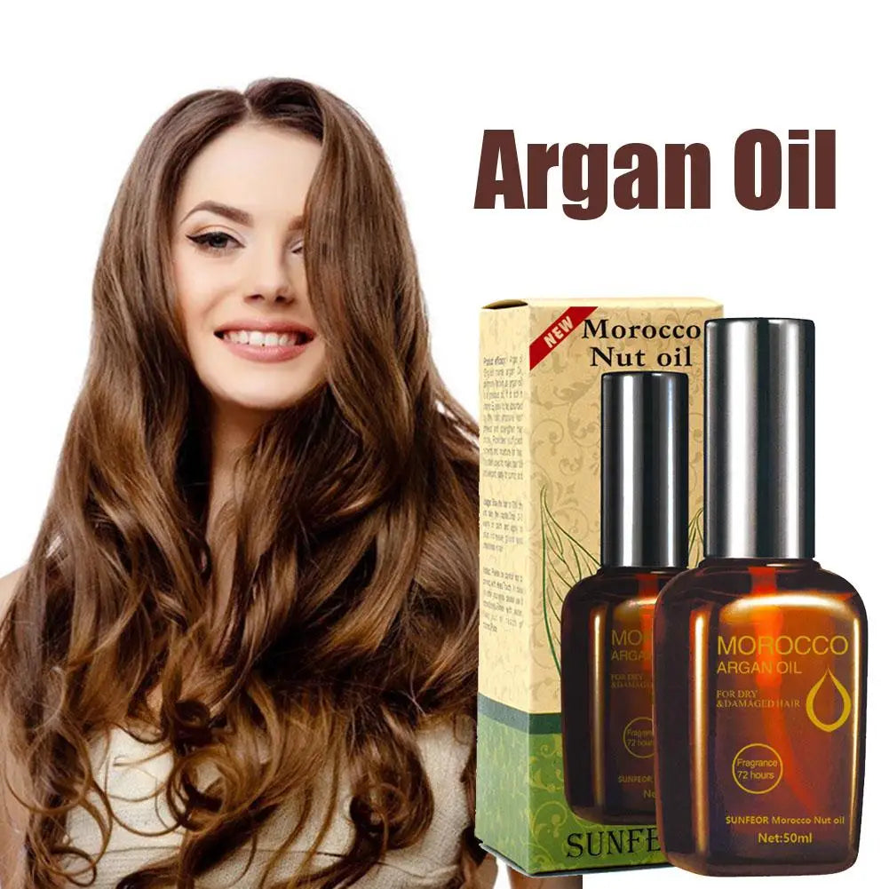 Moroccan Argan Oil Hair Mask 50/60ml – Leave-In Treatment for Frizz Control, Hydration & Split Ends Repair, Salon/Home Use