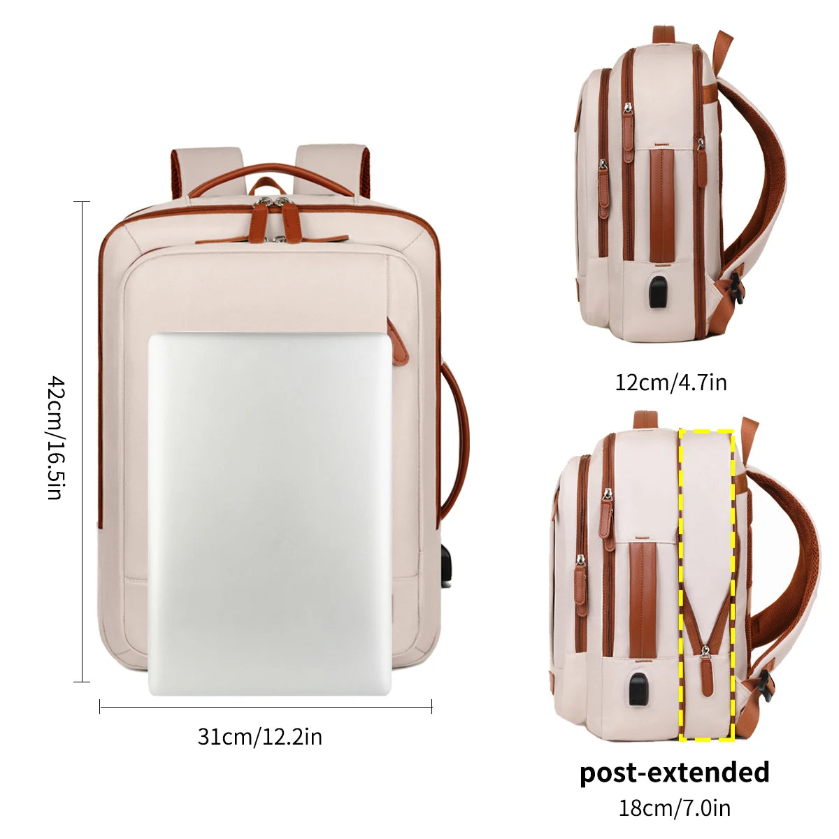 The New Unisex Backpack for Short-Distance Business Trips, Lightweight Travel Bag, Computer School Bag Storage Bag Combination