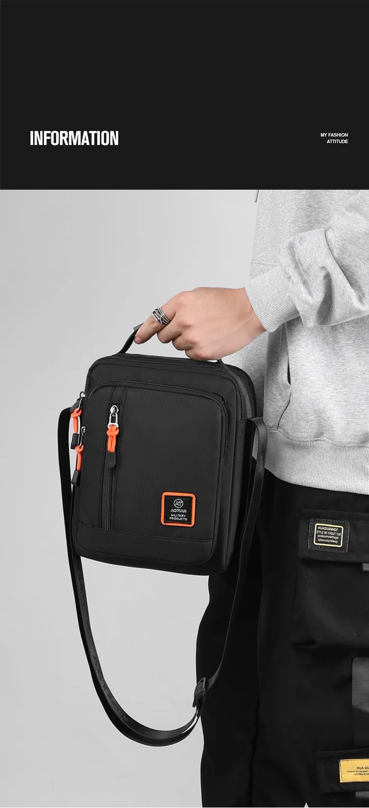 Multi-Function Men's Bag High Quality Nylon Man Messenger Bag Crossbody Bags Fashion Casual Men's Small Bag Handbag Shoulder