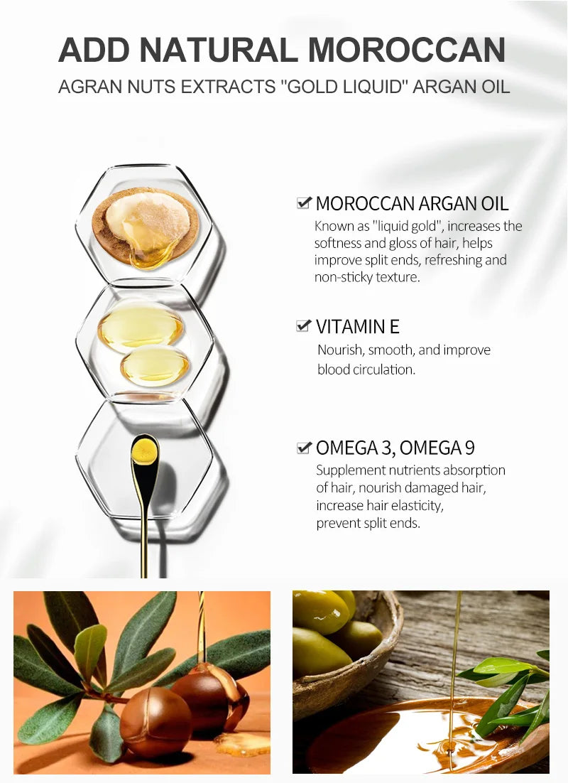 Layden Pure Argan Oil Moisturizes and Conditions Scalp Roots and Strands to Help Support Thick, Full, Healthy-looking Hair