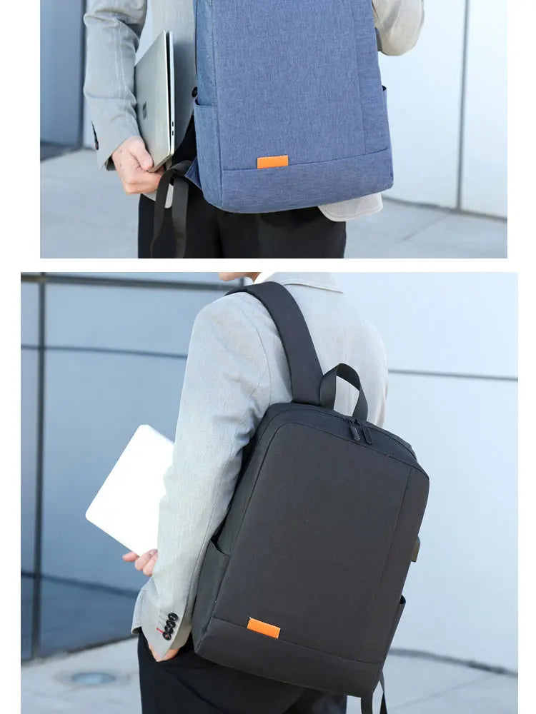 1 Pack 15.6 Inch Men's Business Simple Computer Backpack Usb Charging Lightweight Schoolbag Travel Commuting