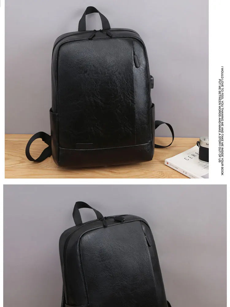 1 Pack 15.6 Inch Men's Business Simple Computer Backpack Usb Charging Lightweight Schoolbag Travel Commuting