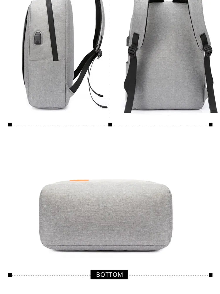 1 Pack 15.6 Inch Men's Business Simple Computer Backpack Usb Charging Lightweight Schoolbag Travel Commuting