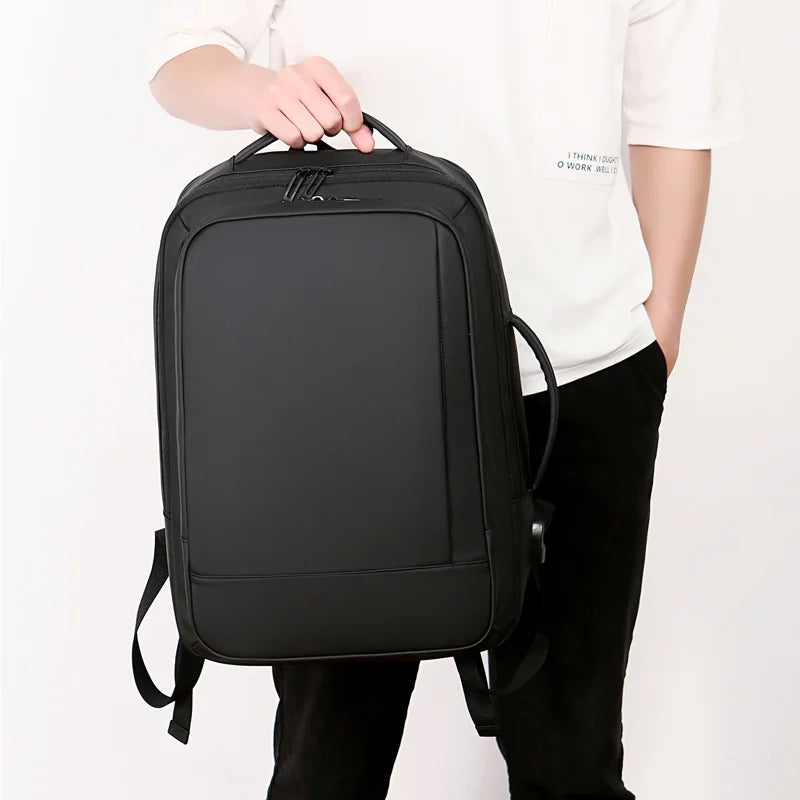 1Pcs Expandable Travel Backpack, Business casual men's backpack,with USB charging,waterproof fabric,suitable for daily commuting