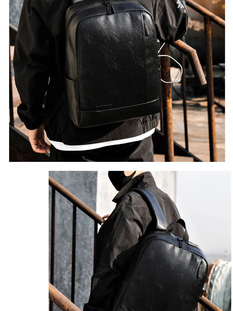 1 Pack 15.6 Inch Men's Business Simple Computer Backpack Usb Charging Lightweight Schoolbag Travel Commuting