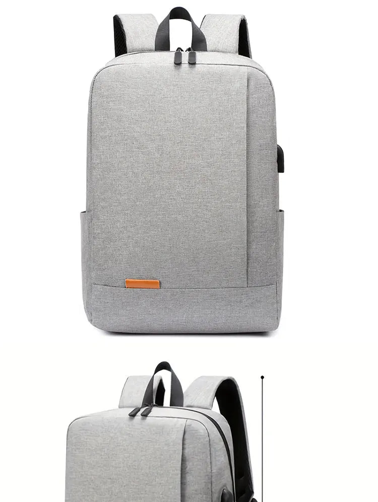 1 Pack 15.6 Inch Men's Business Simple Computer Backpack Usb Charging Lightweight Schoolbag Travel Commuting