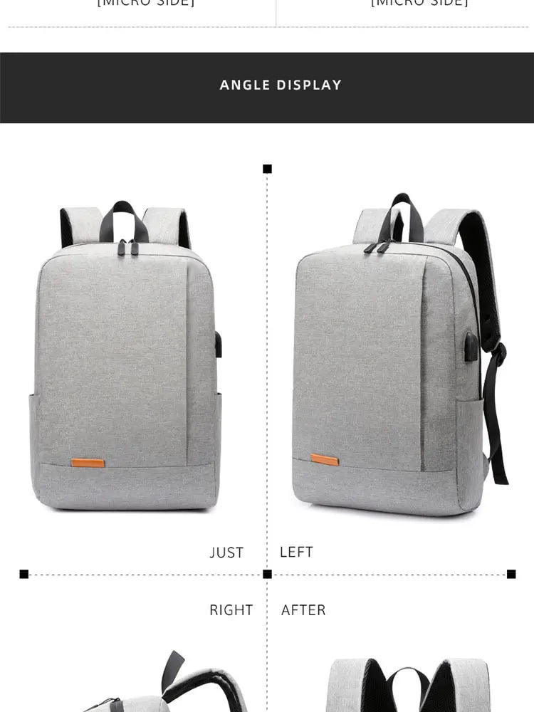 1 Pack 15.6 Inch Men's Business Simple Computer Backpack Usb Charging Lightweight Schoolbag Travel Commuting