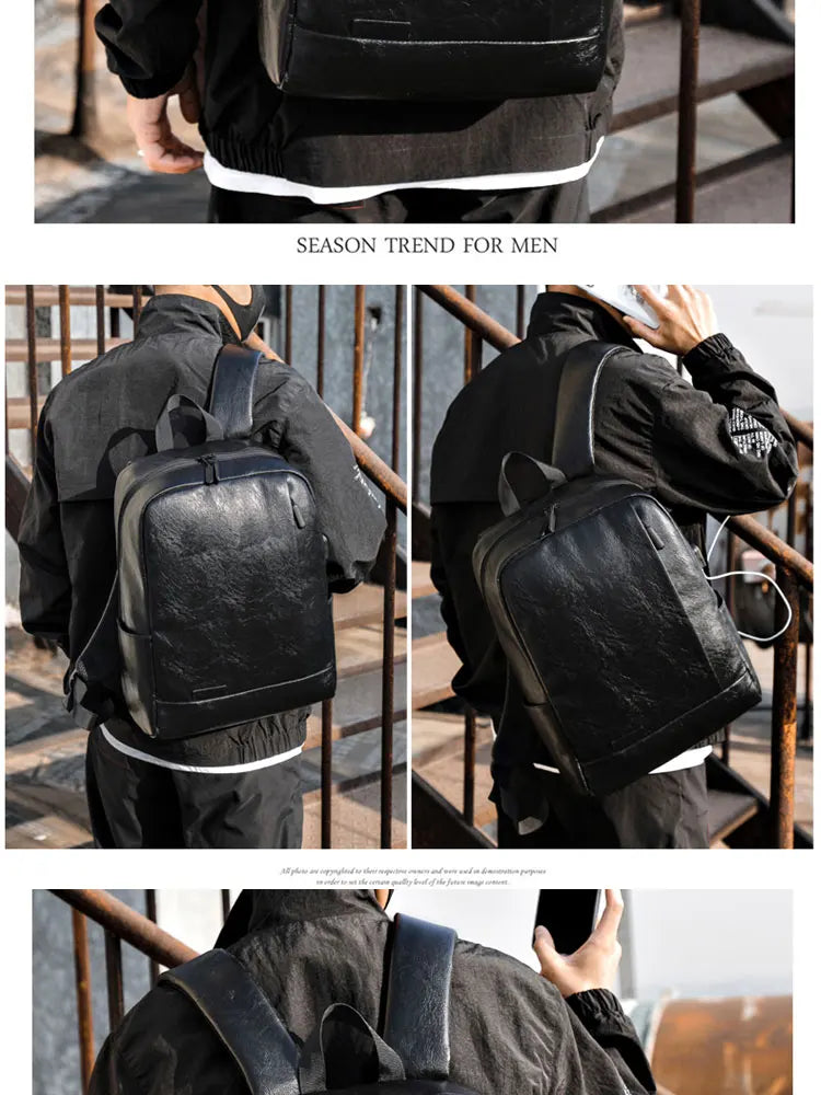 1 Pack 15.6 Inch Men's Business Simple Computer Backpack Usb Charging Lightweight Schoolbag Travel Commuting