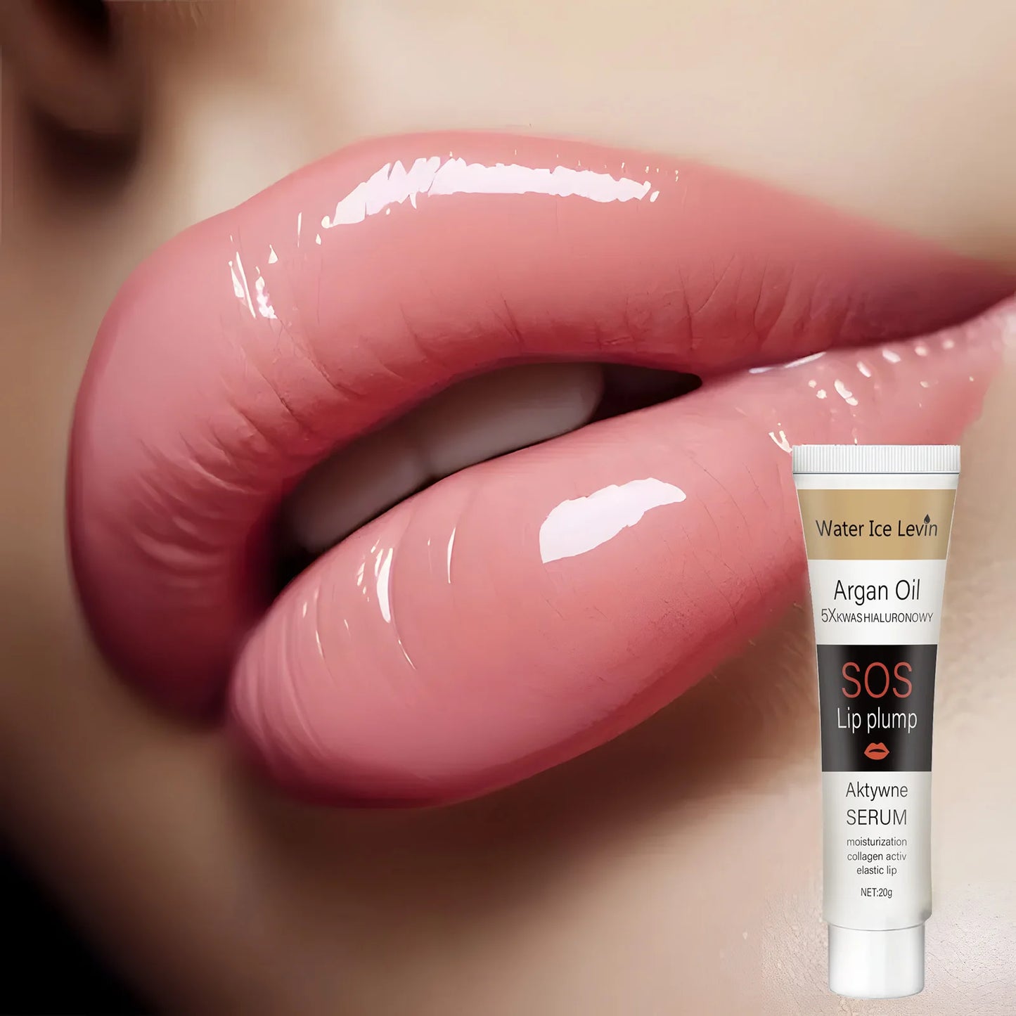 Moroccan Argan Oil Lip Plumping Essence - Moisturizing and Nourishing Lip Balm, Suitable for All Skin Types, Berry Tone, Natural Makeup Enhancer, Containing Collagen and Squalane