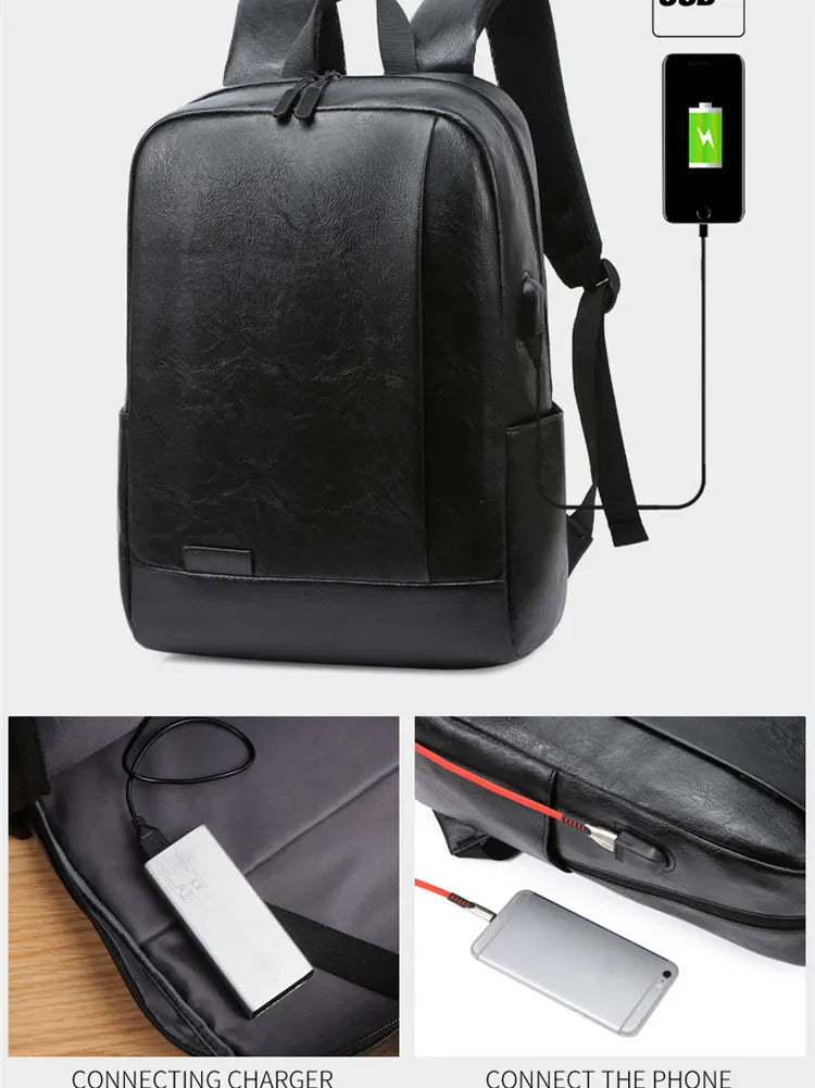 1 Pack 15.6 Inch Men's Business Simple Computer Backpack Usb Charging Lightweight Schoolbag Travel Commuting