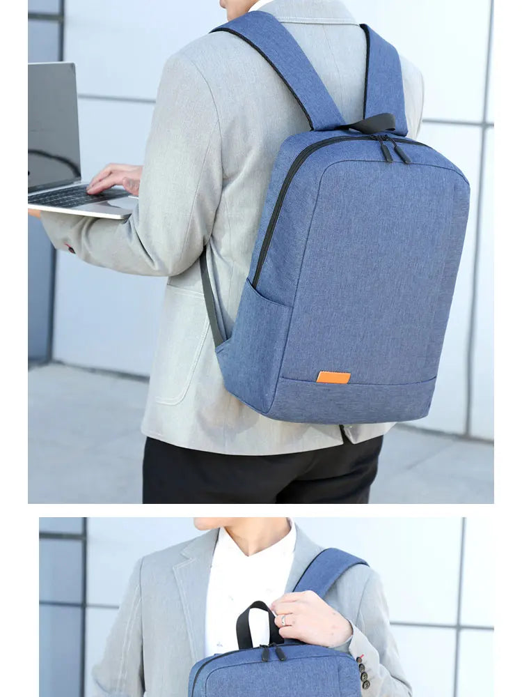 1 Pack 15.6 Inch Men's Business Simple Computer Backpack Usb Charging Lightweight Schoolbag Travel Commuting