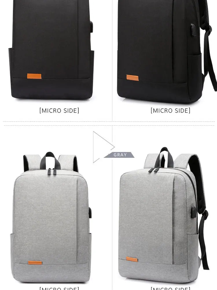 1 Pack 15.6 Inch Men's Business Simple Computer Backpack Usb Charging Lightweight Schoolbag Travel Commuting