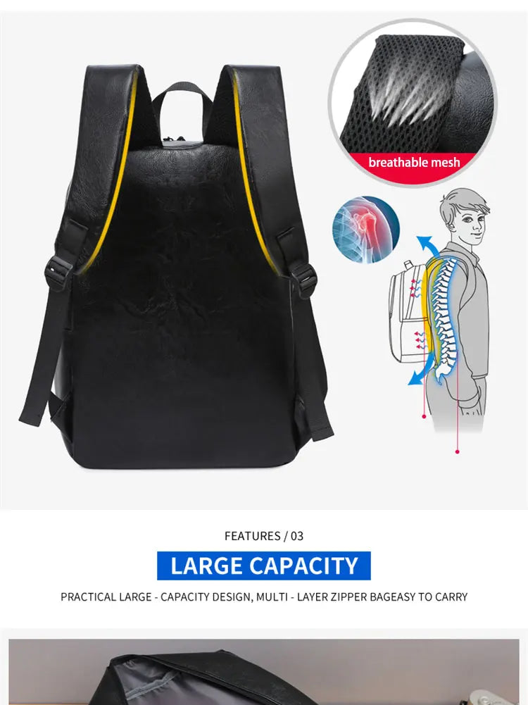 1 Pack 15.6 Inch Men's Business Simple Computer Backpack Usb Charging Lightweight Schoolbag Travel Commuting