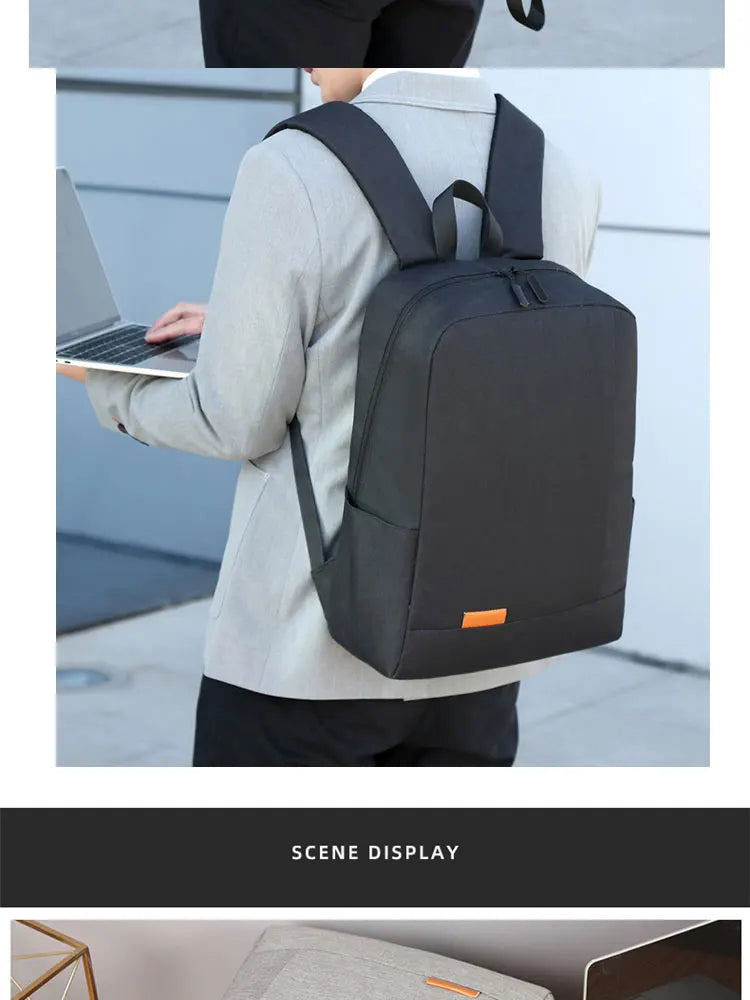 1 Pack 15.6 Inch Men's Business Simple Computer Backpack Usb Charging Lightweight Schoolbag Travel Commuting