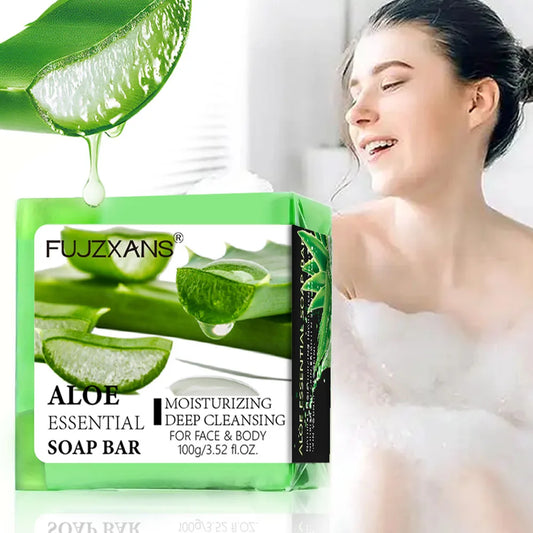Sapone Artigianale all'Aloe Vera 100g – Detergente e Idratante per Viso e Corpo con Olio d'Oliva e Olio di Mandorla Dolce