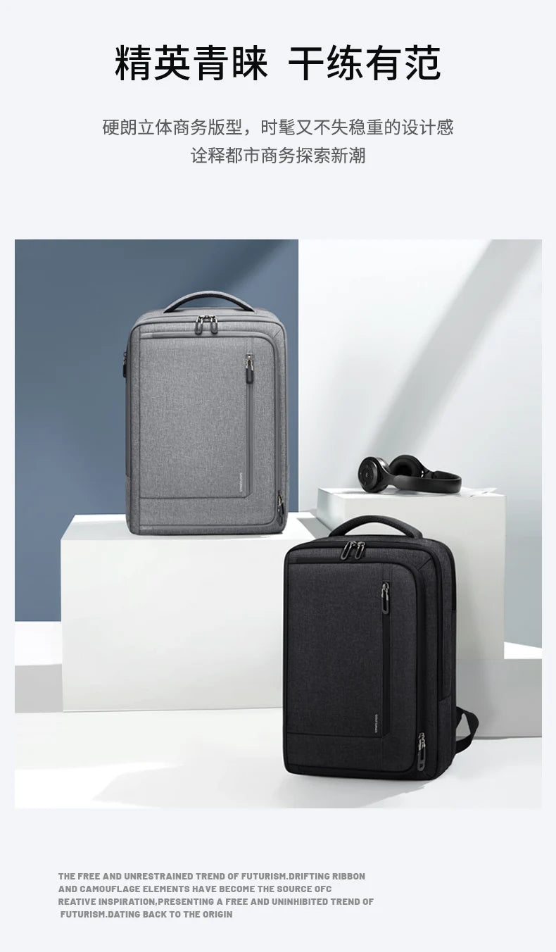 GOLF Business Laptop Backpack Slim Waterproof Men Back Pack Black Lightweight Notebook Bag 15 6 Inch With Compartment Shockproof