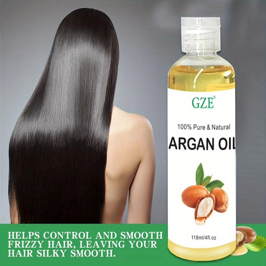 GZE Organic Moroccan Argan Oil Pure Cold Pressed Virgin Premium Grade Moisturizer for Dry, Damaged Skin, Hair, Face, Body, Scalp