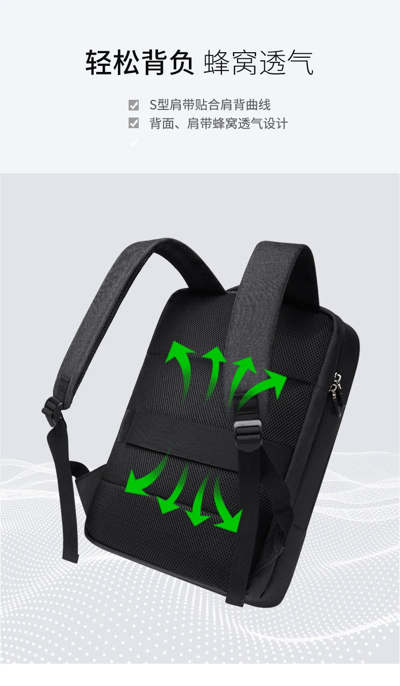 GOLF Business Laptop Backpack Slim Waterproof Men Back Pack Black Lightweight Notebook Bag 15 6 Inch With Compartment Shockproof