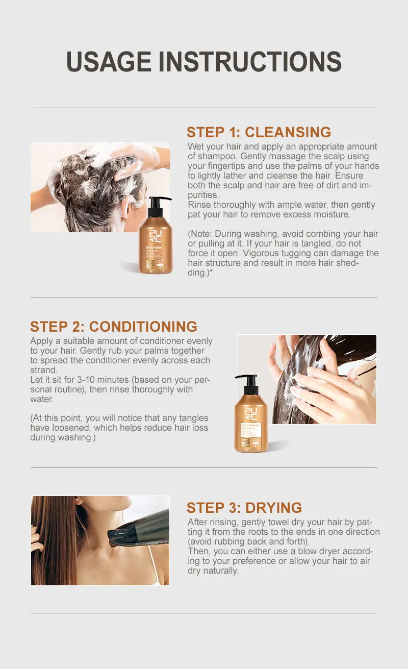 PURC Olio di Argan del Marocco – Set Shampoo & Balsamo Nutriente | Riparazione Profonda, Anti-Crespo