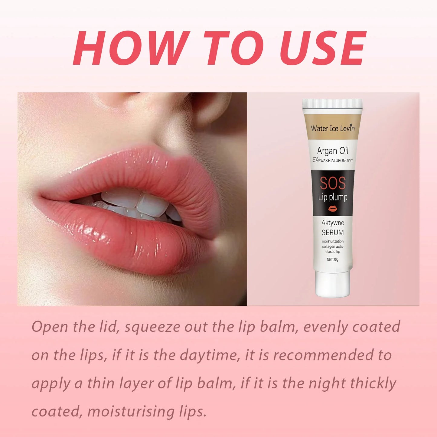 Moroccan Argan Oil Lip Plumping Essence - Moisturizing and Nourishing Lip Balm, Suitable for All Skin Types, Berry Tone, Natural Makeup Enhancer, Containing Collagen and Squalane