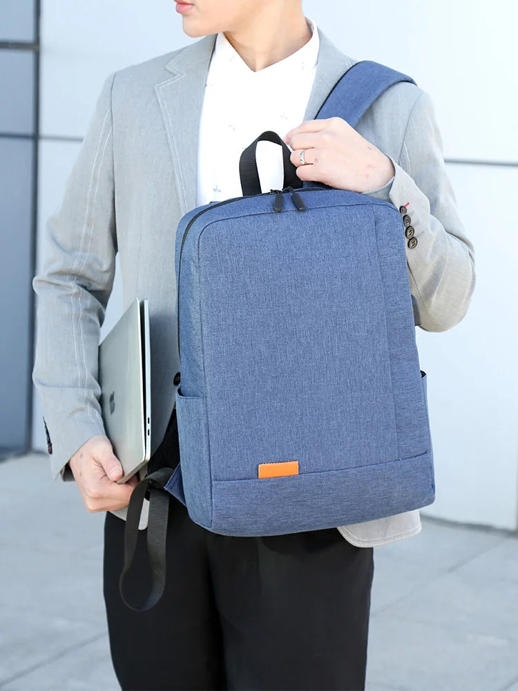 1 Pack 15.6 Inch Men's Business Simple Computer Backpack Usb Charging Lightweight Schoolbag Travel Commuting