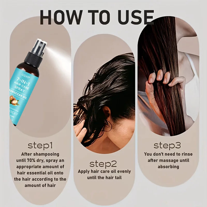 GSWP Spray Capillare 7-in-1 all'Olio di Argan & Ricino – Protezione Termica, Idratazione e Lucentezza | 100ml