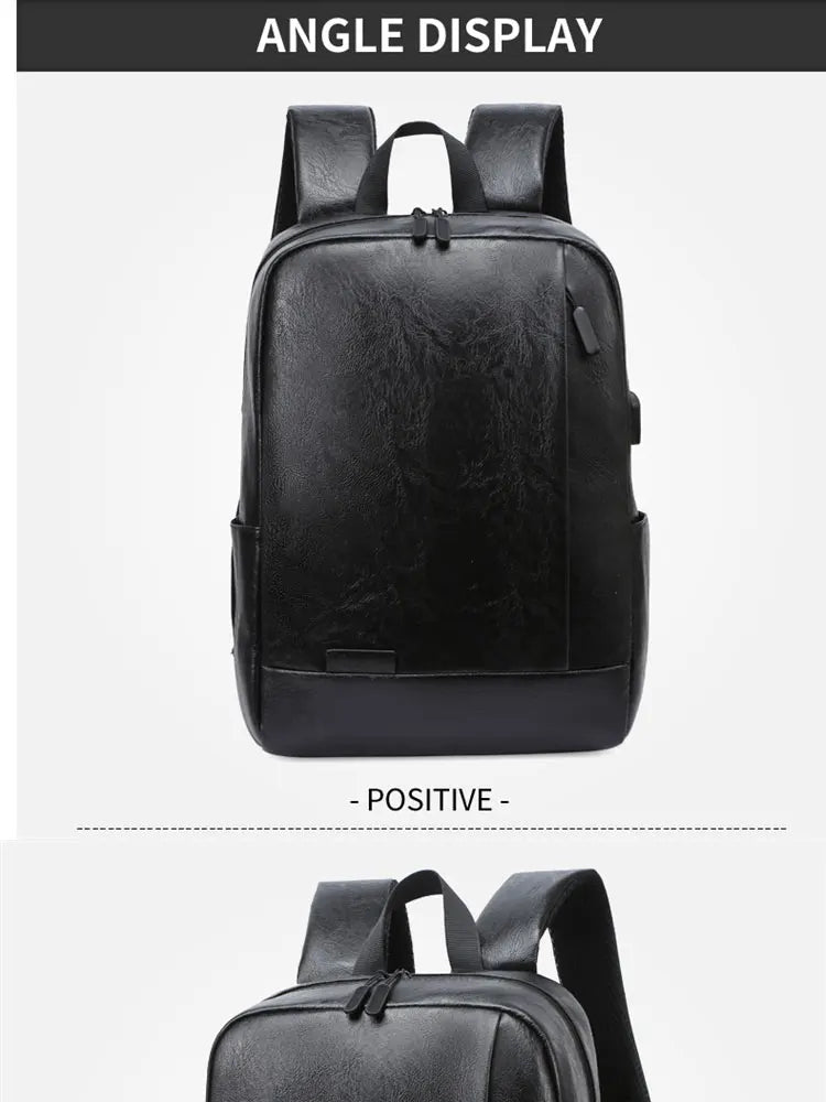 1 Pack 15.6 Inch Men's Business Simple Computer Backpack Usb Charging Lightweight Schoolbag Travel Commuting