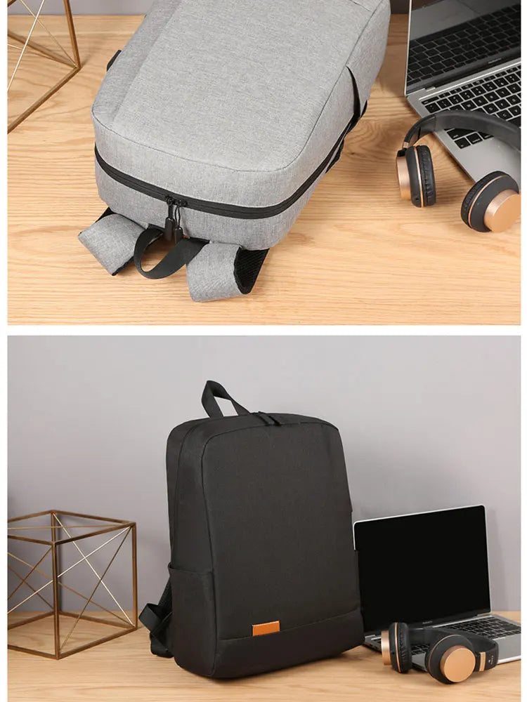 1 Pack 15.6 Inch Men's Business Simple Computer Backpack Usb Charging Lightweight Schoolbag Travel Commuting