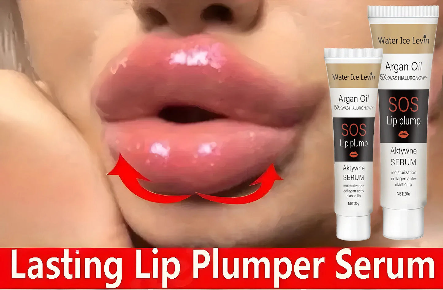 Moroccan Argan Oil Lip Plumping Essence - Moisturizing and Nourishing Lip Balm, Suitable for All Skin Types, Berry Tone, Natural Makeup Enhancer, Containing Collagen and Squalane