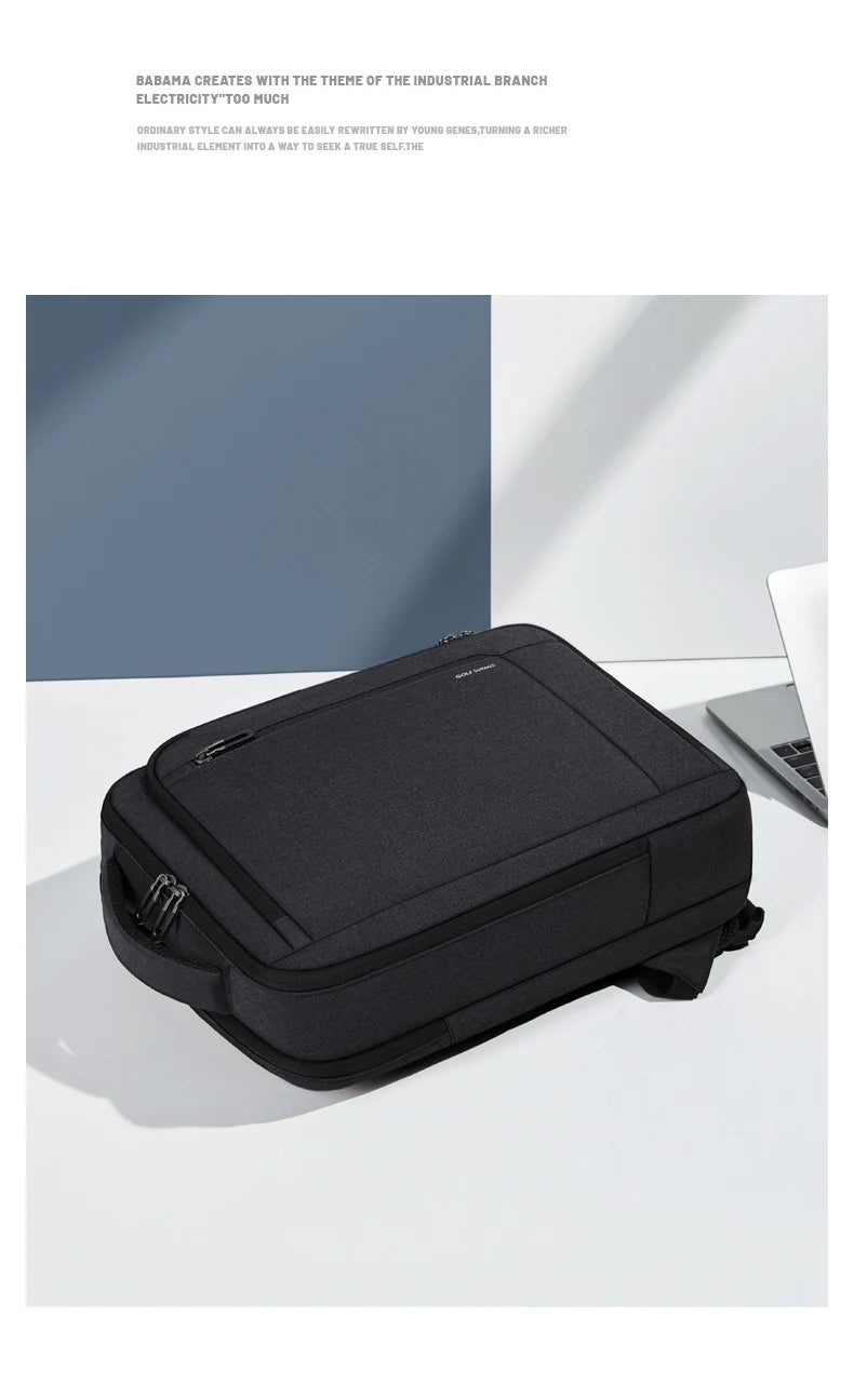 GOLF Business Laptop Backpack Slim Waterproof Men Back Pack Black Lightweight Notebook Bag 15 6 Inch With Compartment Shockproof