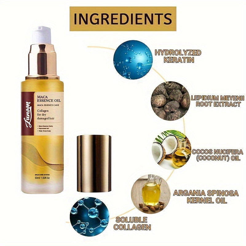 Moroccan Argan Oil For Hair- Cold Press Argan Essential Oil For Hair Care, Power Collagen Hair Mask For Dry Frizzy Curly Or Straight Fine Hair, Long-Lasting Nourishing (2 Pcs)