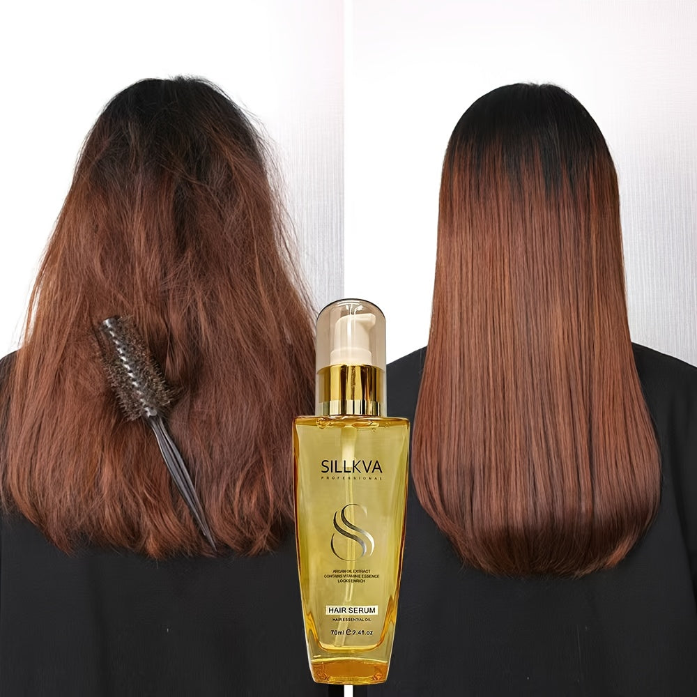 SILLKVA Argan Oil Hair Serum For Dry, Flyaway & Frizzy Hair