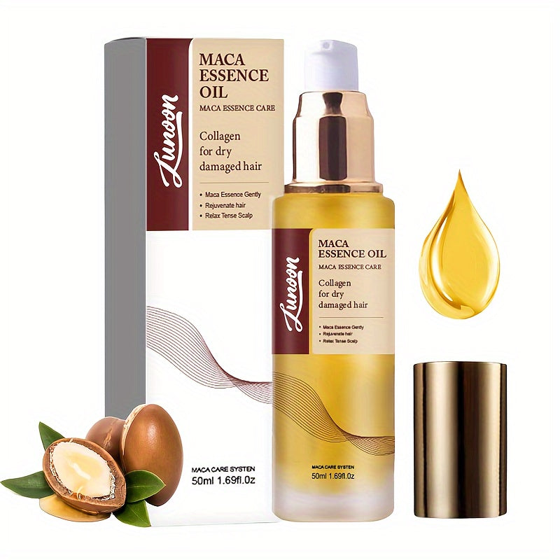 Moroccan Argan Oil For Hair- Cold Press Argan Essential Oil For Hair Care, Power Collagen Hair Mask For Dry Frizzy Curly Or Straight Fine Hair, Long-Lasting Nourishing (2 Pcs)