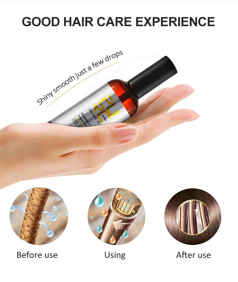 Layden Pure Argan Oil Moisturizes and Conditions Scalp Roots and Strands to Help Support Thick, Full, Healthy-looking Hair
