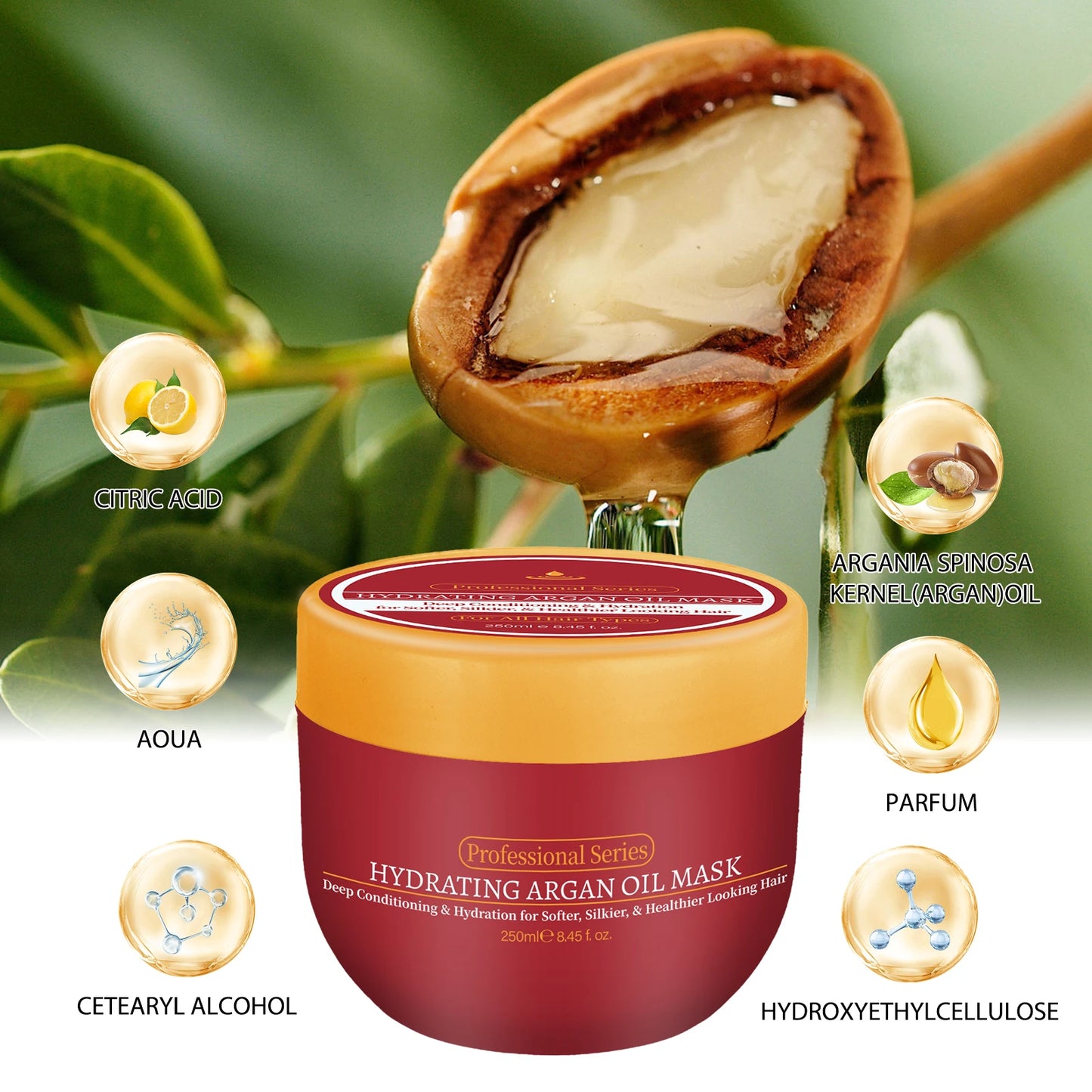 Layden Pure Argan Oil Moisturizes and Conditions Scalp Roots and Strands to Help Support Thick, Full, Healthy-looking Hair