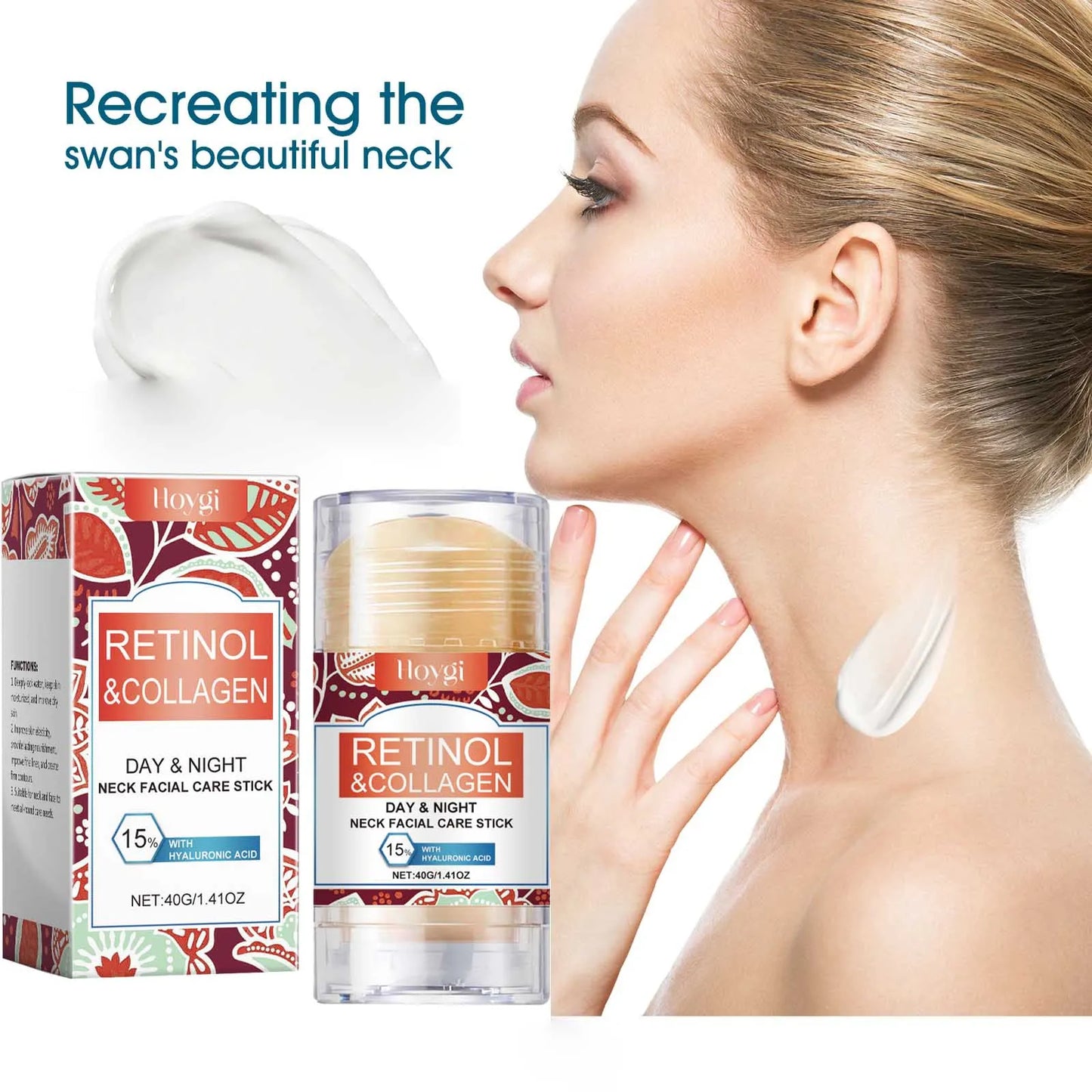 Retinol & Collagen Neck Cream - 40g | Firming, Moisturizing & Lifting | Hyaluronic Acid for All Skin Types