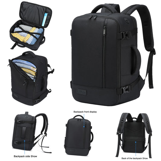 EZUOLA Hand luggage 40x20x25 Air travel bag,with laptop compartment, portable luggage for men, students, business people, school