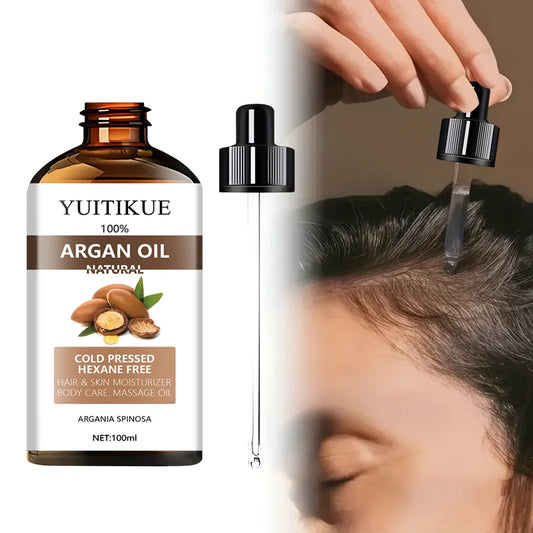 Siero all'Olio di Argan Marocchino 100% Puro – Trattamento Multifunzione per Capelli, Viso e Corpo