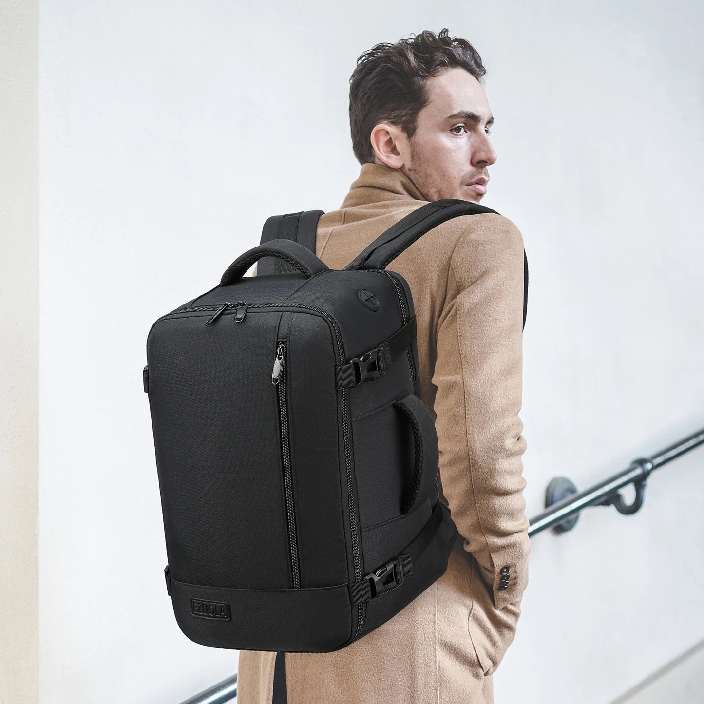 EZUOLA Hand luggage 40x20x25 Air travel bag,with laptop compartment, portable luggage for men, students, business people, school