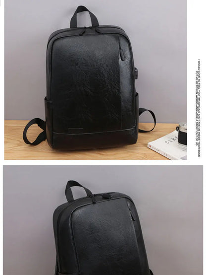 1 Pack 15.6 Inch Men's Business Simple Computer Backpack Usb Charging Lightweight Schoolbag Travel Commuting