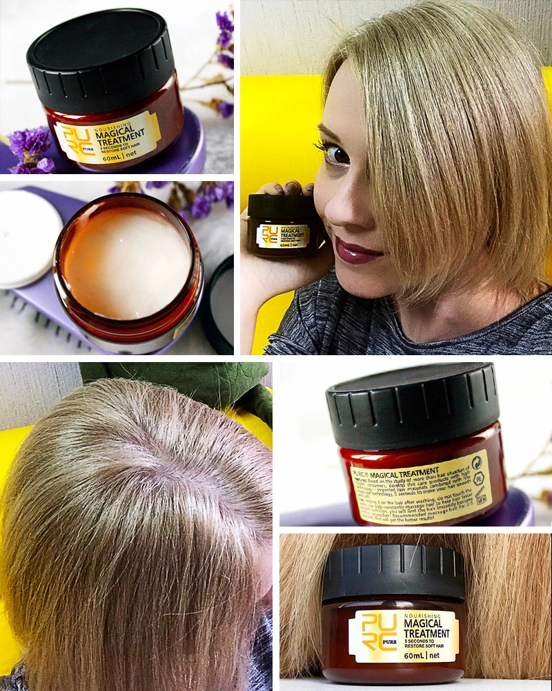 PURC Magical Hair Mask Argan Oil Keratin Hair Treatment Smoothing Straightening Repair Dry Damage Masks Hair Care