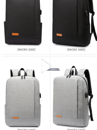 1 Pack 15.6 Inch Men's Business Simple Computer Backpack Usb Charging Lightweight Schoolbag Travel Commuting