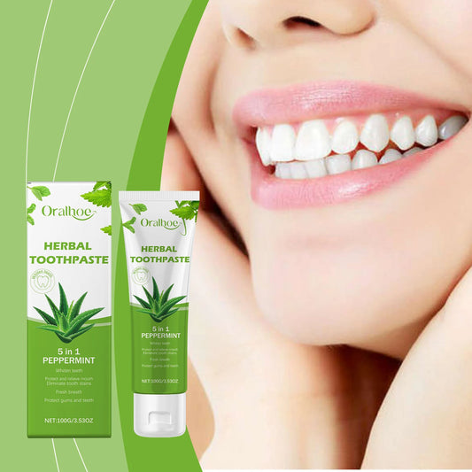 Dentifricio all'Aloe Vera Oralhoe 100g – Pulizia Delicata, Anti-Odore, Sbiancante e Protezione dello Smalto