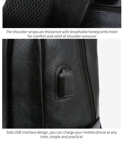 1 Pack 15.6 Inch Men's Business Simple Computer Backpack Usb Charging Lightweight Schoolbag Travel Commuting