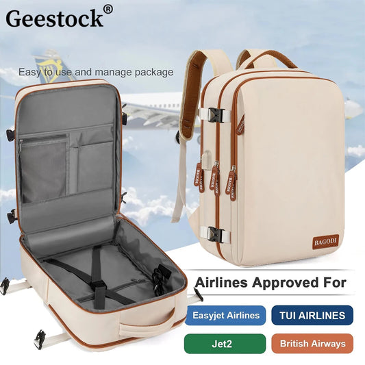 Geestock Travel Backpack Ryanair 40x20x25 Travel Cabin Bag 45x30x20 Easyjet Airplane Cabin Backpack Suitcase Laptop Backpacks