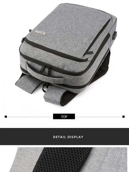 1 Pack 15.6 Inch Men's Business Simple Computer Backpack Usb Charging Lightweight Schoolbag Travel Commuting