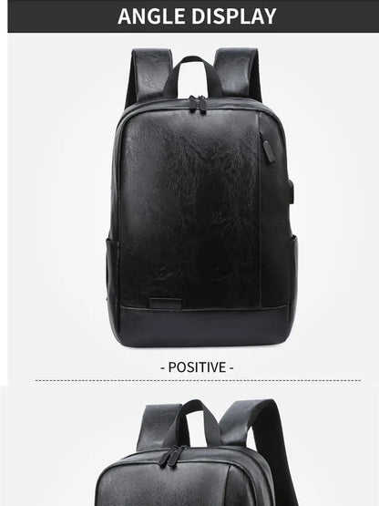 1 Pack 15.6 Inch Men's Business Simple Computer Backpack Usb Charging Lightweight Schoolbag Travel Commuting