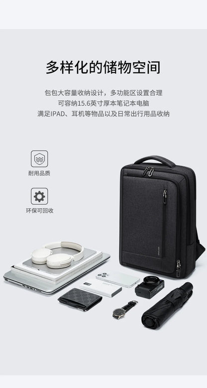 GOLF Business Laptop Backpack Slim Waterproof Men Back Pack Black Lightweight Notebook Bag 15 6 Inch With Compartment Shockproof
